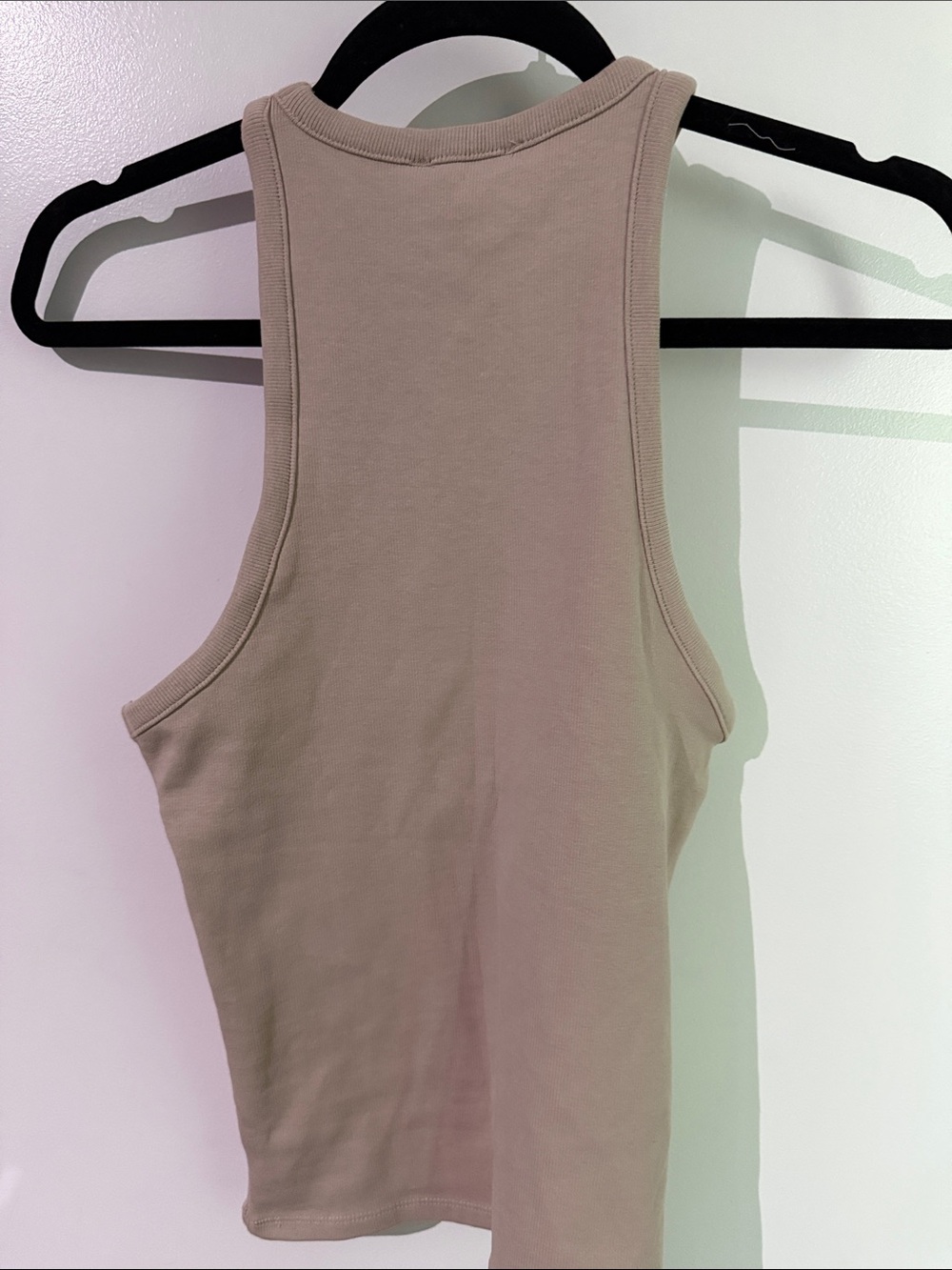 Zara Beige Ribbed Racerback Tank Top - Picture 3 of 5